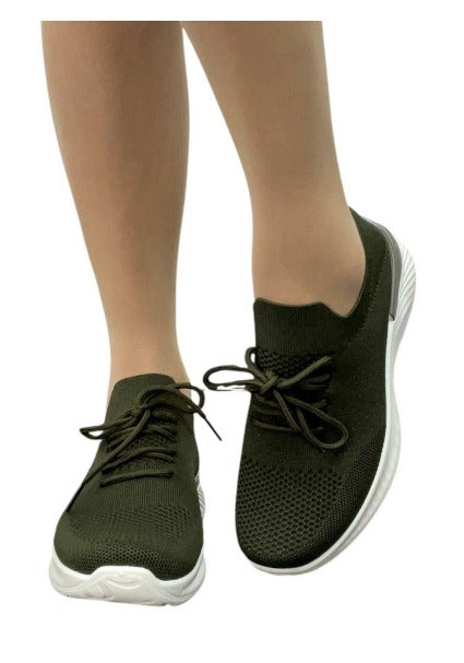 Green Knit Sneakers